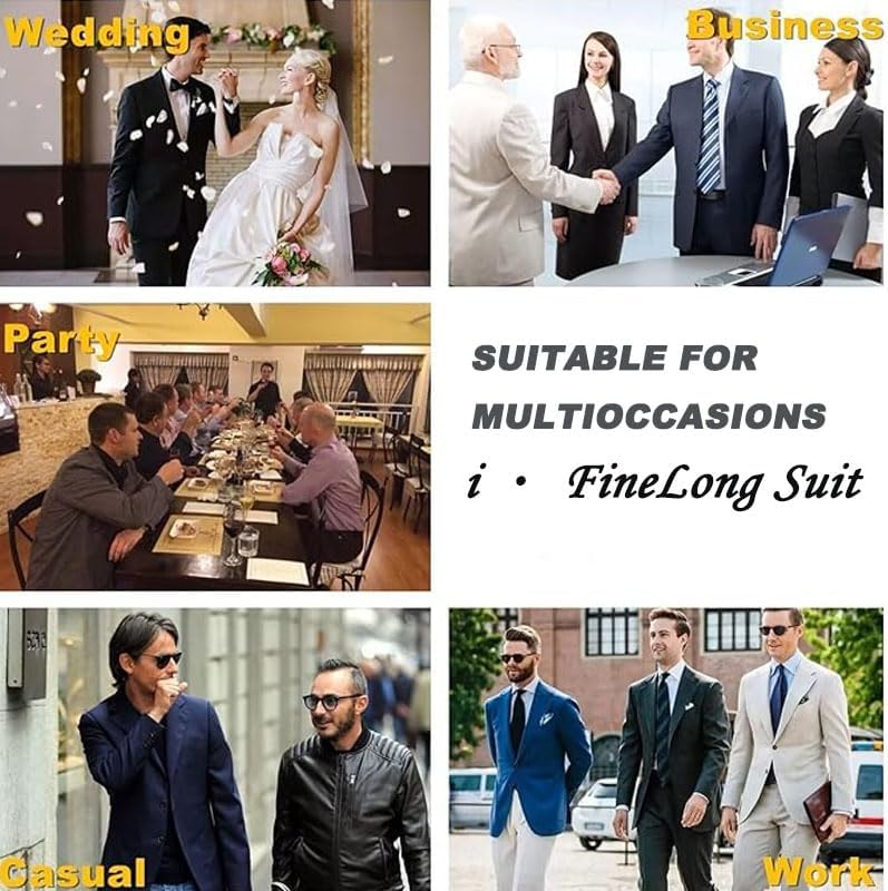 Mens Suits Classic fit 2 Piece 2 Button Formal Tuxedo Jacket Suits Pants Set for Wedding Business Prom - Image 7